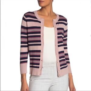 Halogen Pink and Navy Striped Cardigan